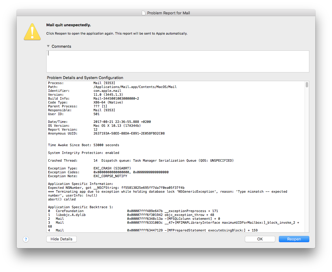 Mac Mail App Crashing On Startup